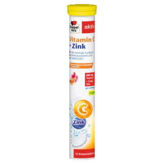 Abbildung der Produktverpackung Doppelherz aktiv Vitamin C + Zink Brausetabletten Frontansicht